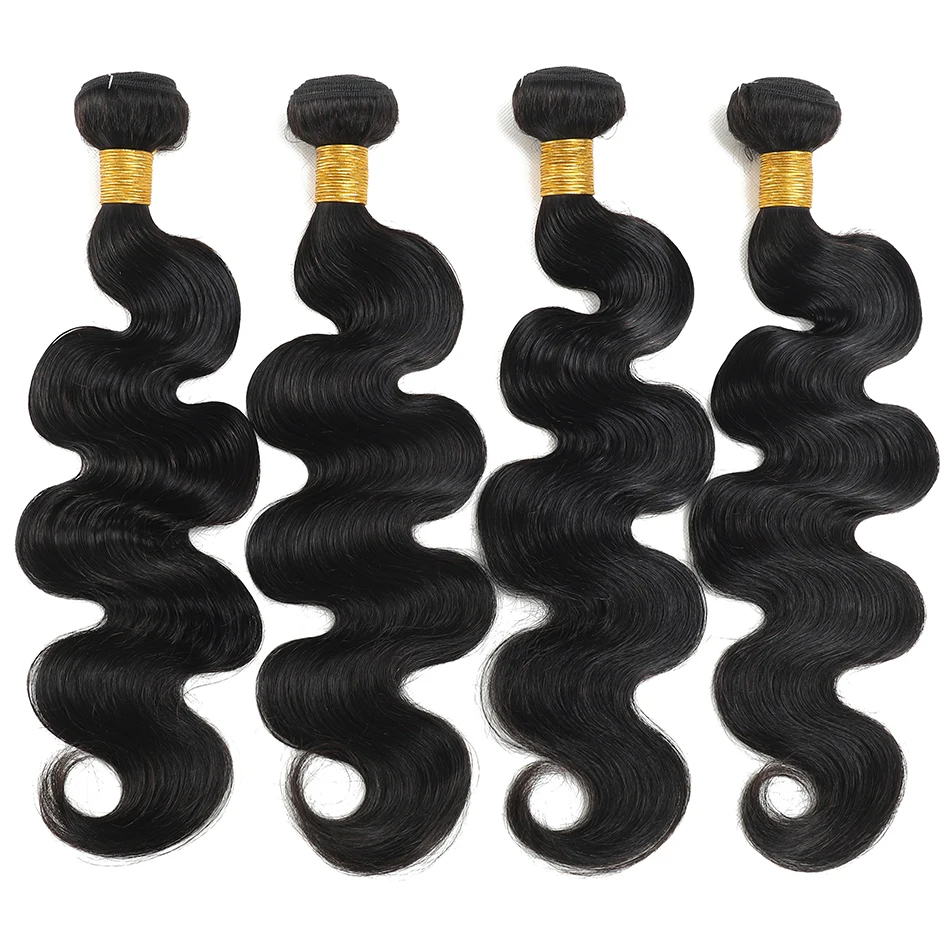 BPHW-Tissage de cheveux humains brésiliens Body Wave, Extensions de cheveux Remy, Perruques 3/4 cheveux humains, Bundles, 12A, 1, 100% Bundles