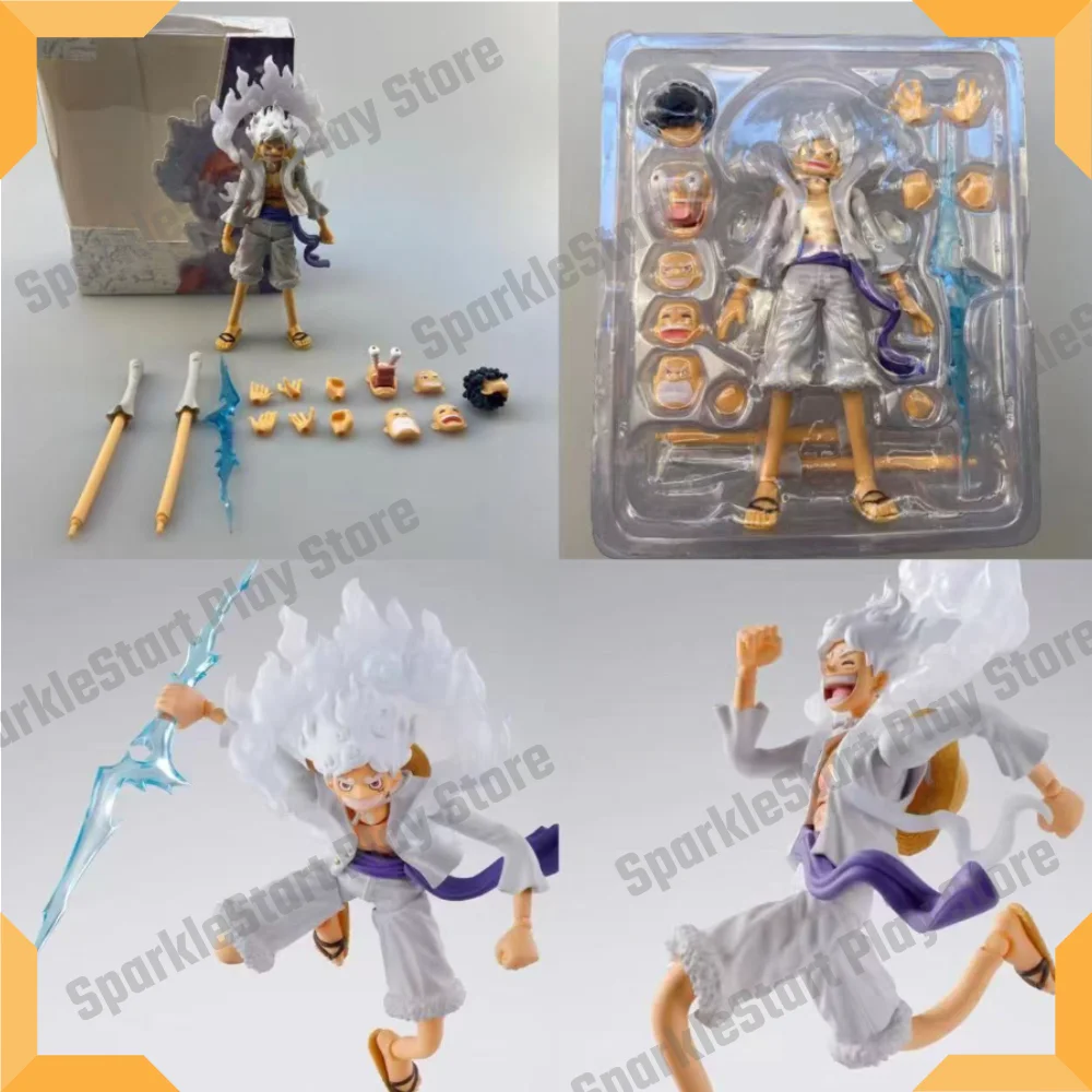 

Anime One Piece Monkey·D·Luffy Sun God Five Level Nica Luffy PVC Action Toys New Year's Christmas Gifts 15cm