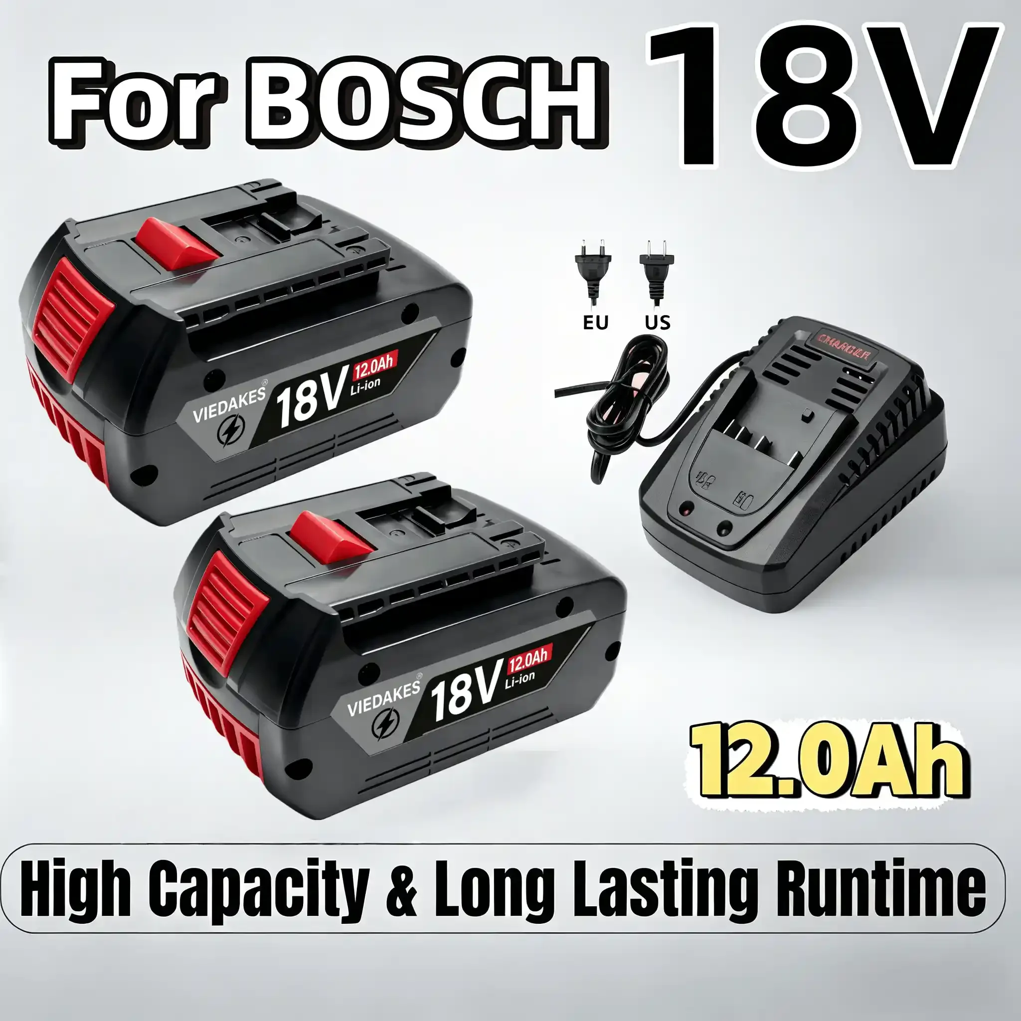 

100% brand new for bosch rechargeable lithium-ion tool battery suitable for BS 18V 6000 MAh replaceable BAT609 BAT609G