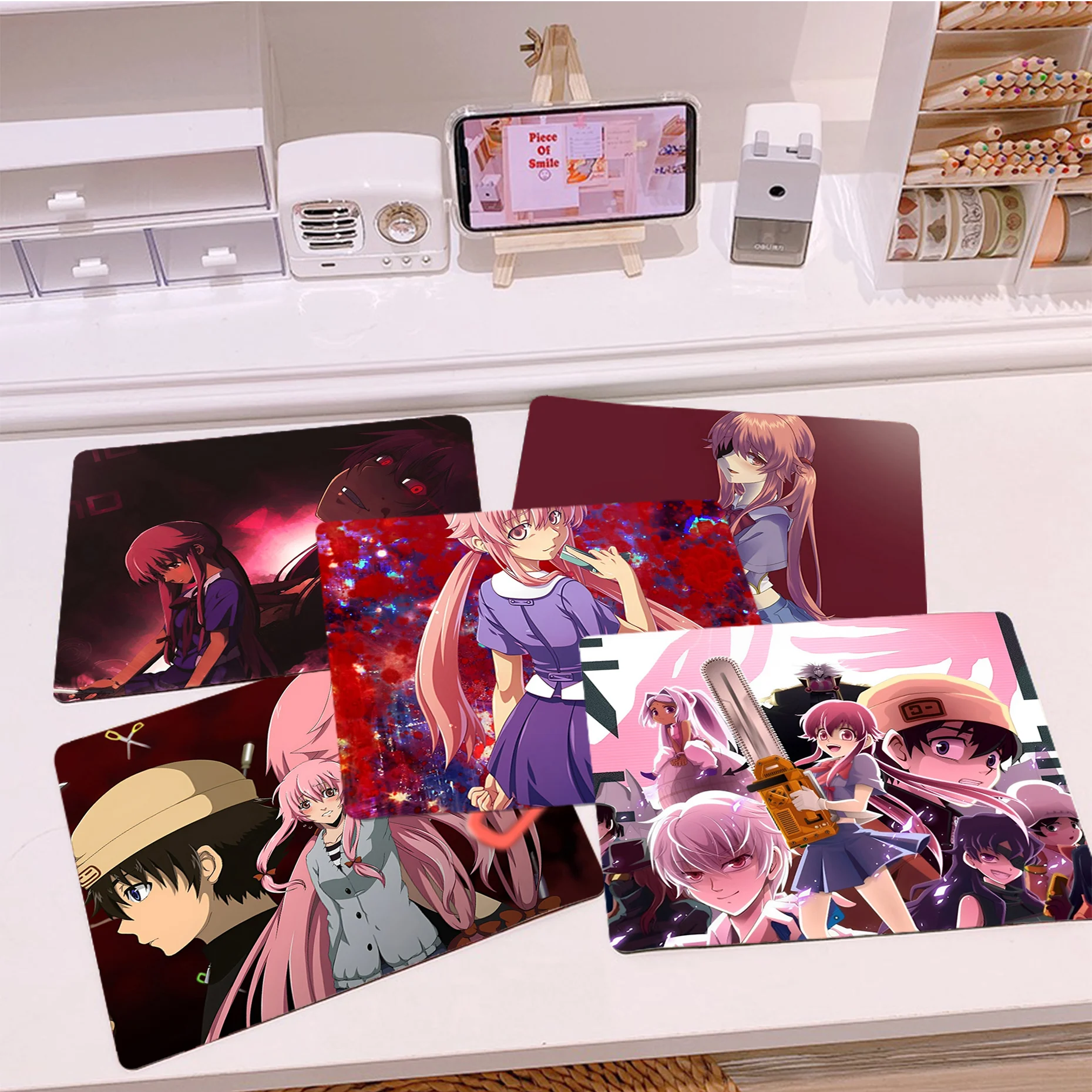 

Mirai Nikki Future Diary Mousepad Anti-Slip Gaming Mouse Pad Desk Mat Keyboard Pad Decoration Mause Pad Office Desk Accessories