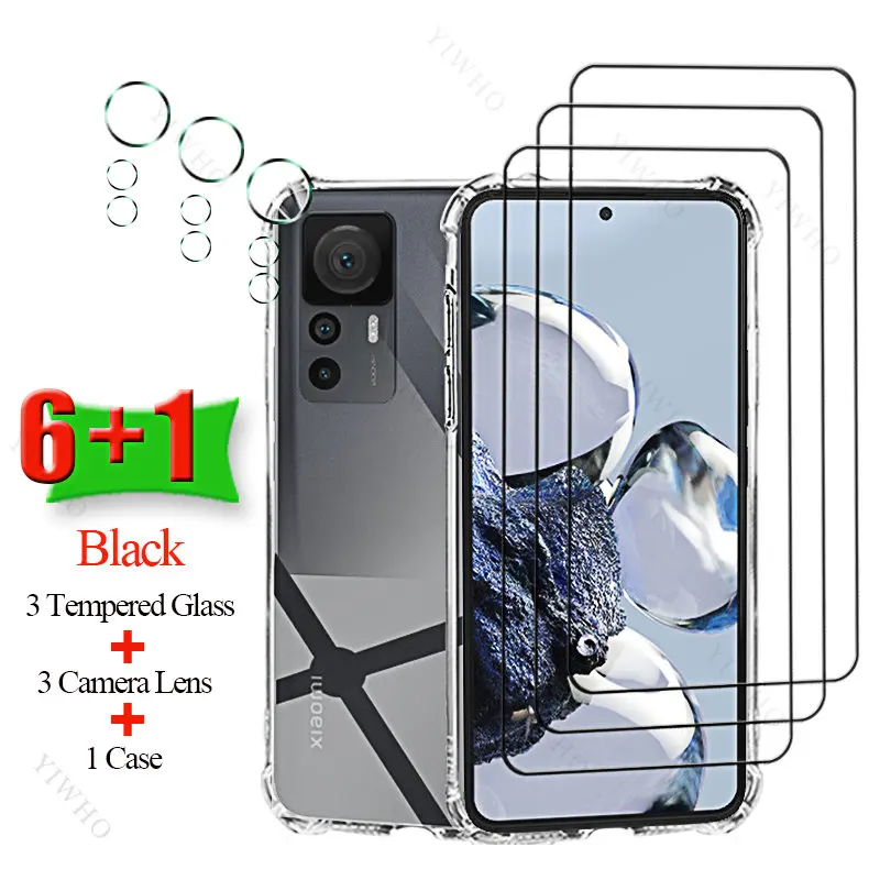 샤오미 미 미 소프트 케이스 카메라 렌즈용 HD 강화 유리 화면 보호기, 6 + 1, 12T 11T 11i 11X 11 10 10i 10T 13 Pro Youth Lite 5G NE