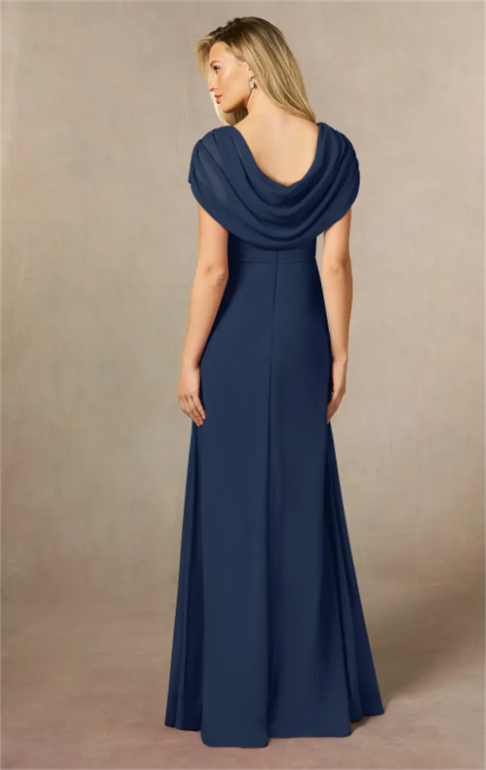 Mother of the bride dress 2025 Mother Dress Short Sleeve Round Neck Draped Appliques Side Split Formal Party Dress Customized