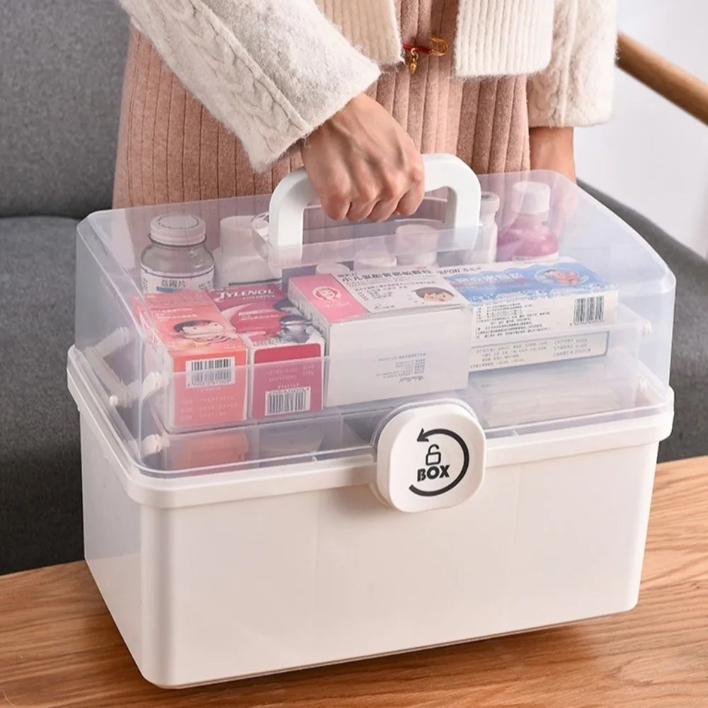 

Large Capacity Medicine Kit Organizer Storage Box Dust-proof Multi Layer Medicine Cabinet Classification Portable Tackle Box