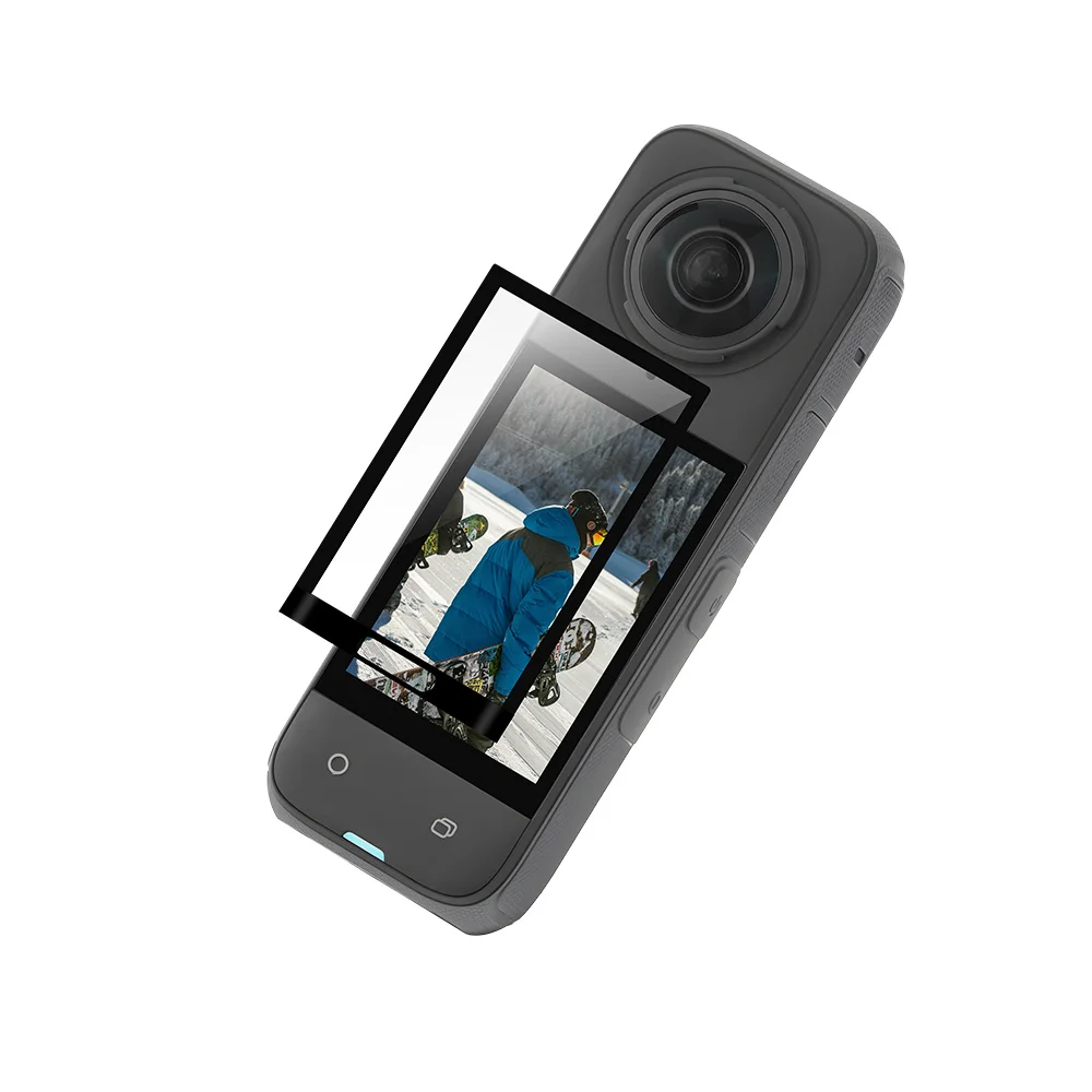 2 buah pelindung layar untuk Insta360 X4 Aksesori Anti-gores 9H Film untuk Insta 360 X4 perlindungan cakupan penuh (bukan kaca)