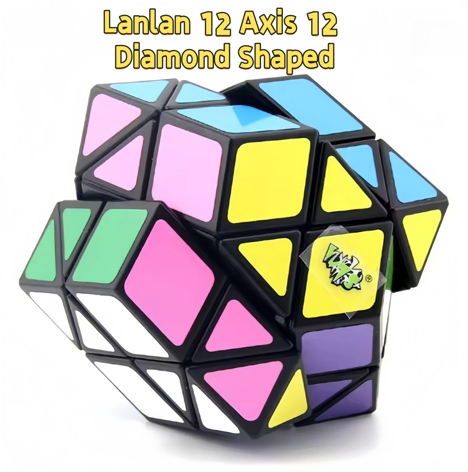 Lanlan 12 assi 12 cubo magico a forma di diamante forma strana puzzle giocattolo regalo per bambini cubo magico puzzle