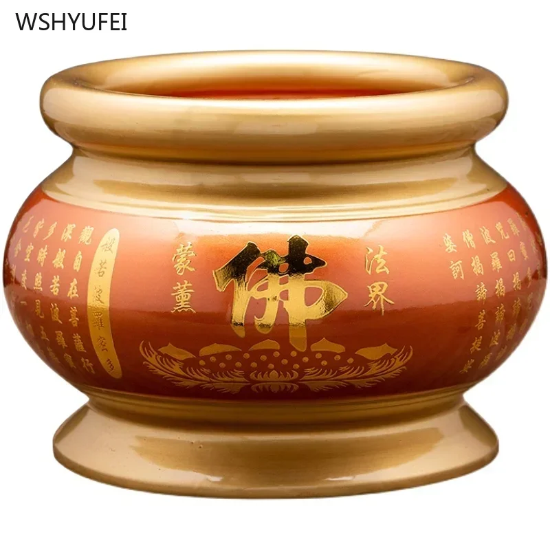 Ceramics Censer  Water Cup Fruit Tray Buddhist Tools and Supplies Pray for Auspiciousness Home Decoration Chinese Style Blessing