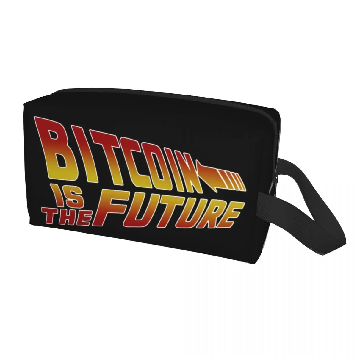 Bitcoin Is The Future Makeup Bag Women Travel Cosmetic Organizer Cute BTC Crypto Currency Blockchain Storage Toiletry Bags