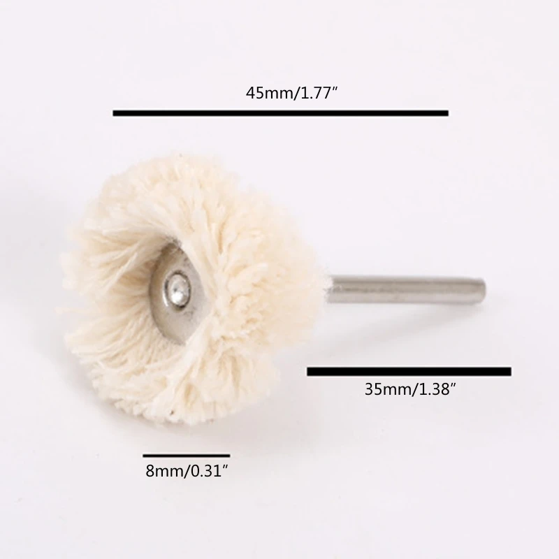 2.35/3mm Shank Wool Felt ล้อขัดแบบพกพาแปรงแบน Buffing ล้อโรตารี่เครื่องมืออุปกรณ์เสริมสำหรับเครื่องประดับโลหะไม้ Dropship