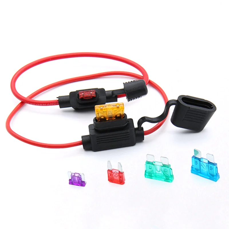 1Set Standard/Mini/Micro Car Waterproof Fuse Box Blade Type In Line Fuse Holder Power Socket 18/16/14/12AWG 5A 10A 20A 30A40A50A