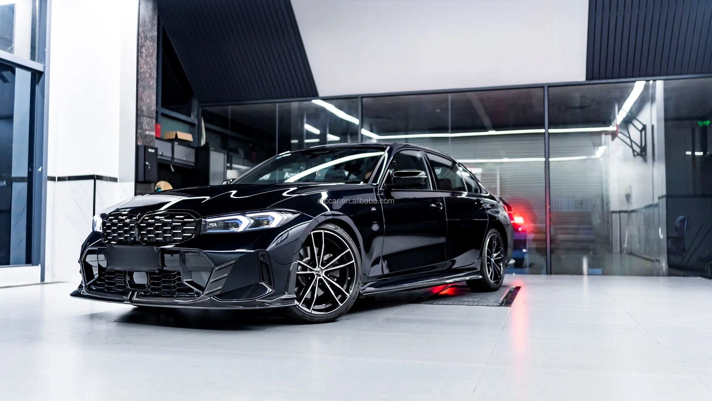 المصد الأمامي الأكثر مبيعًا لسيارة BMW 3 Series G20 G28 LCI شفة أمامية من ألياف الكربون الجافة MC نمط الشفاه الأمامية