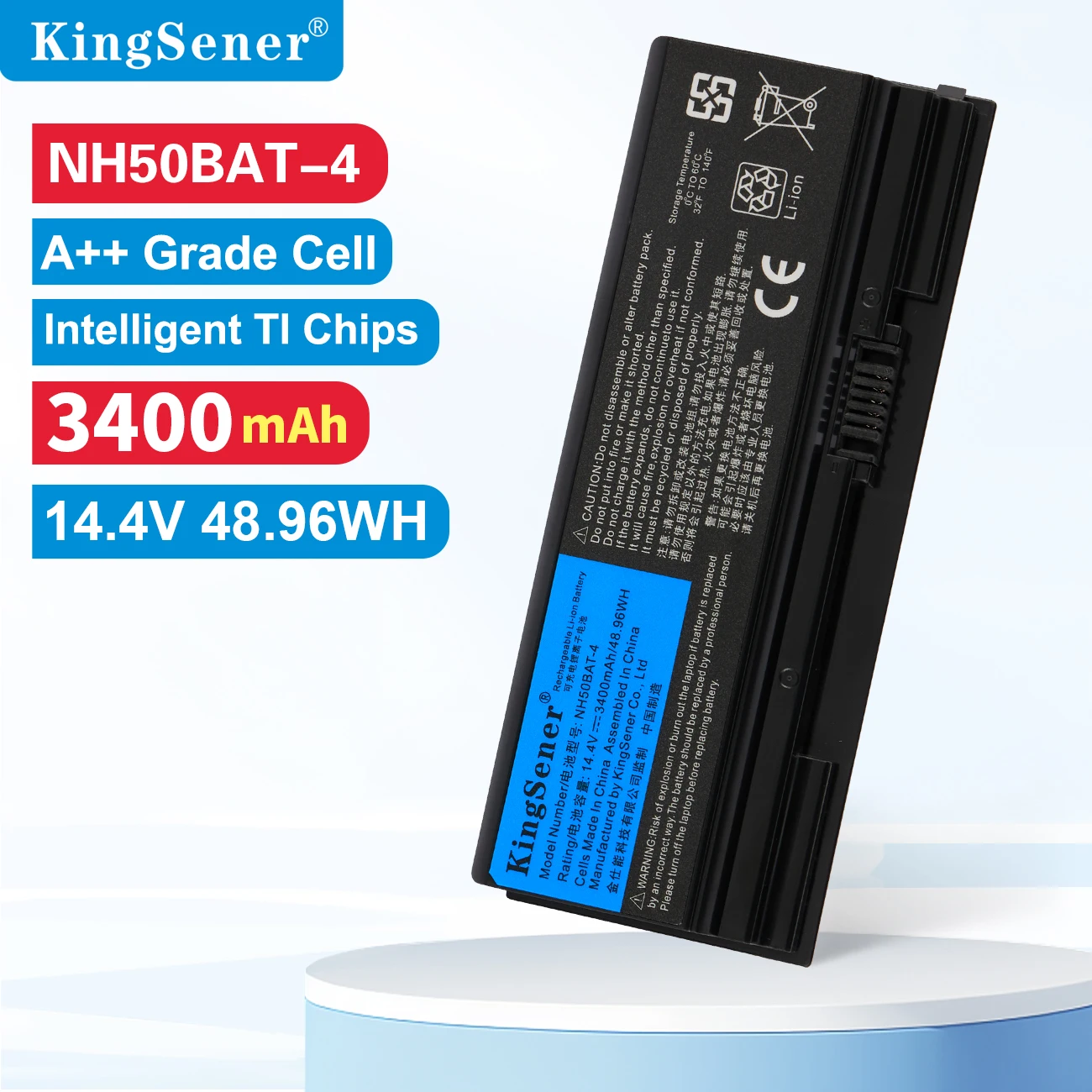 KingSener NH50BAT-4 Battery for Clevo NH70RAQ NH55EDQ NH50RA NH55RCQ NH58RDQ NH70RHQ NH58RCQ For machenike T58 For Sager NP6875
