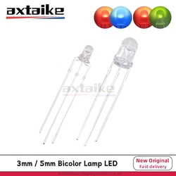 50 adet 3mm 5mm Bicolor lamba kırmızı yeşil mavi ortak anot/katot 3Pin şeffaf kolloid vurgulamak LED yayan diyot DIY kiti