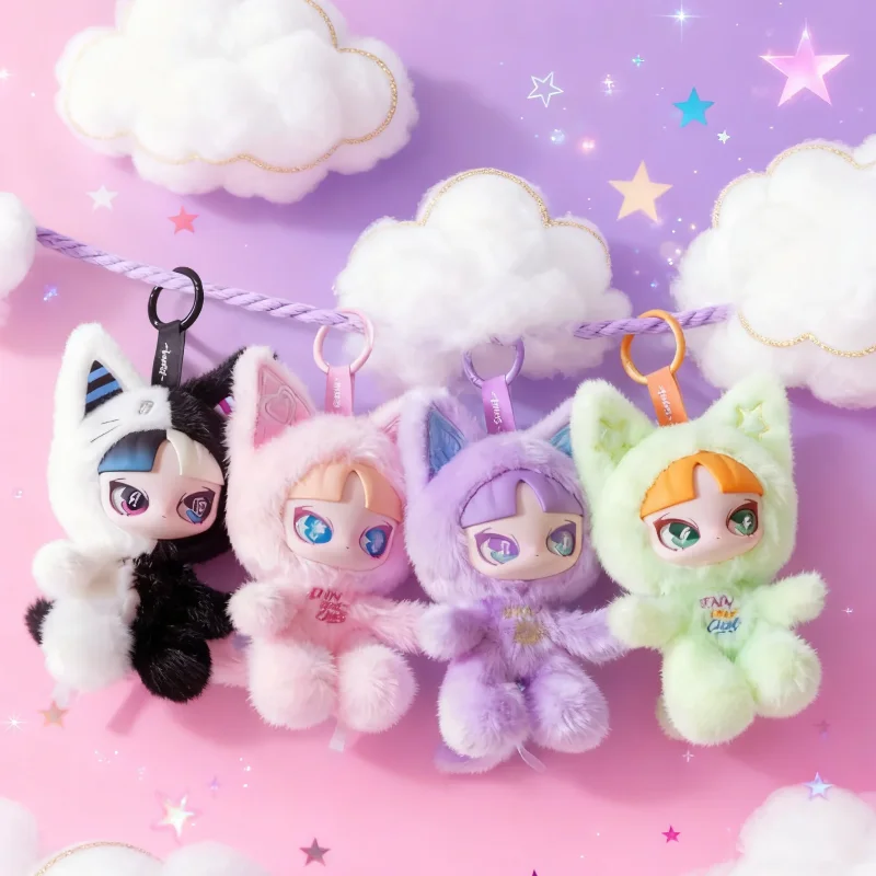 INNS القط نزل الدردشة الخاصة بك سلسلة صندوق أعمى الفينيل أفخم القط دمية المفاتيح قلادة حلية تحصيل العصرية اللعب الهدايا