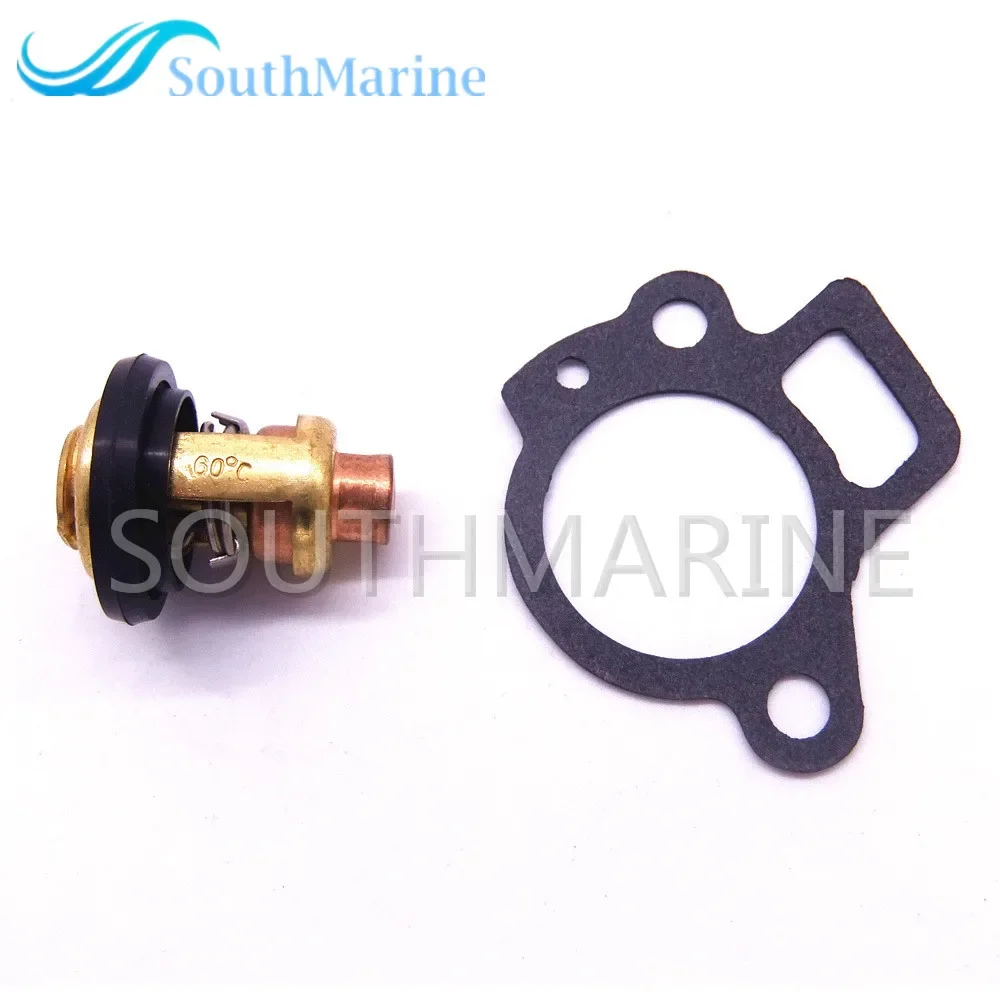 Outboard Motor 6G8-12411-01 6G8-12411-03 Thermostat and 62Y-12414-00 Gasket for Yamaha 9.9-70hp 4-Stroke Boat Motor