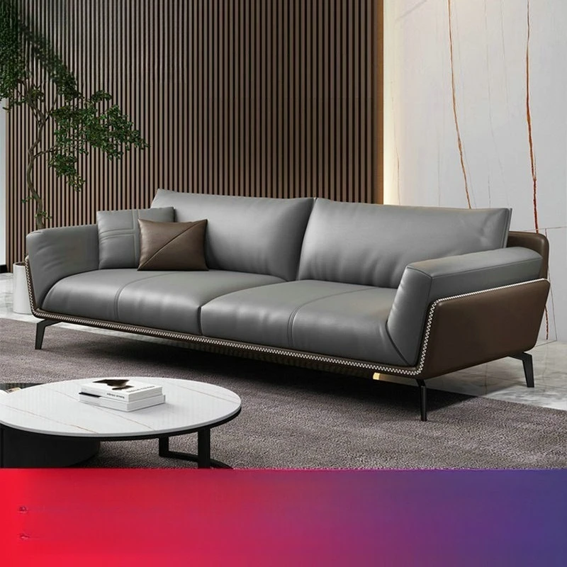

Офисный диван, современный скандинавский диван из воловьей кожи, простой деловой прием, босс, офис, встреча для гостей, трехместный диван для гостиной