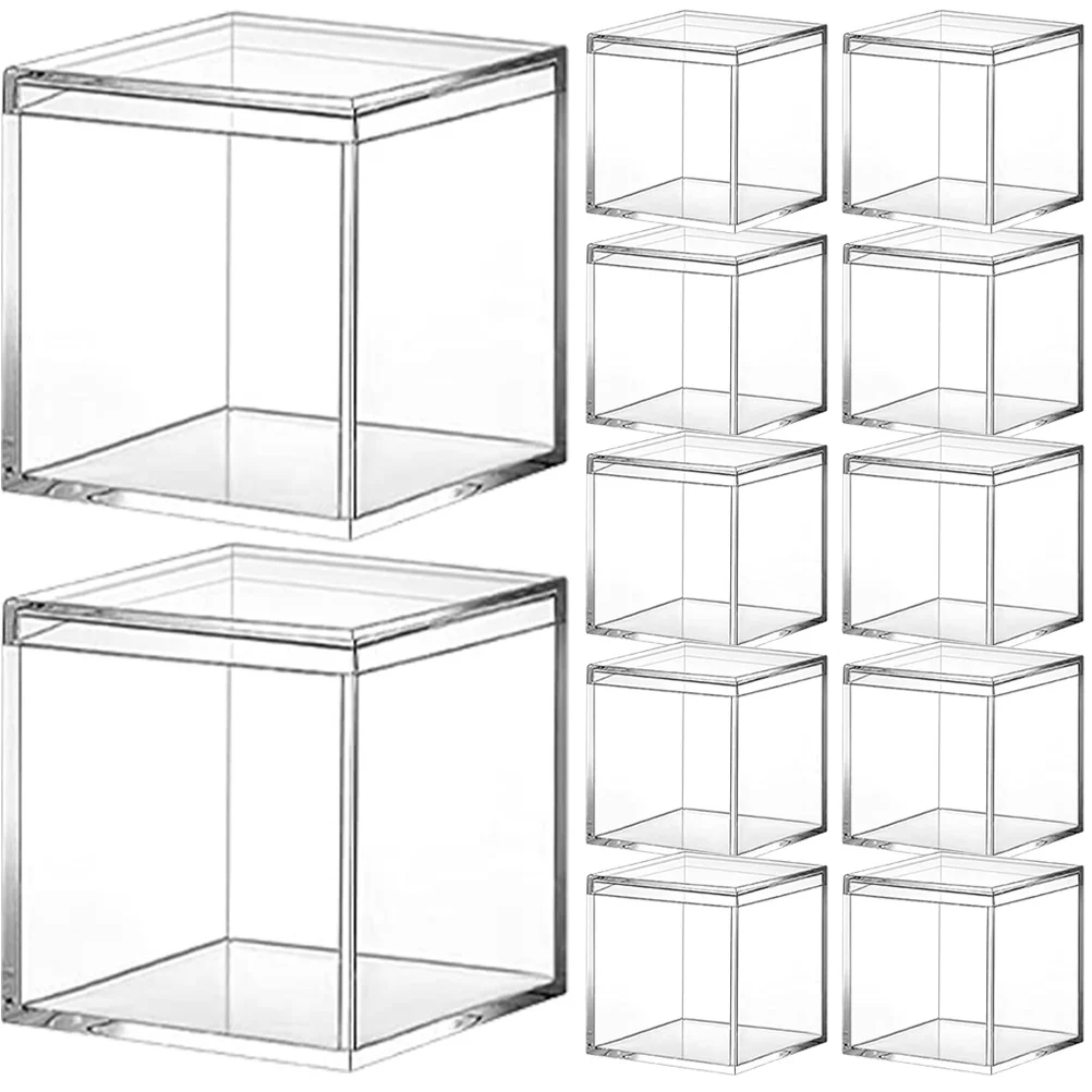 

Clear Acrylic Gift Boxes 12pcs Candy Wrapping Storage Case for Chocolate Biscuits Favors Party Jewelry Organizer