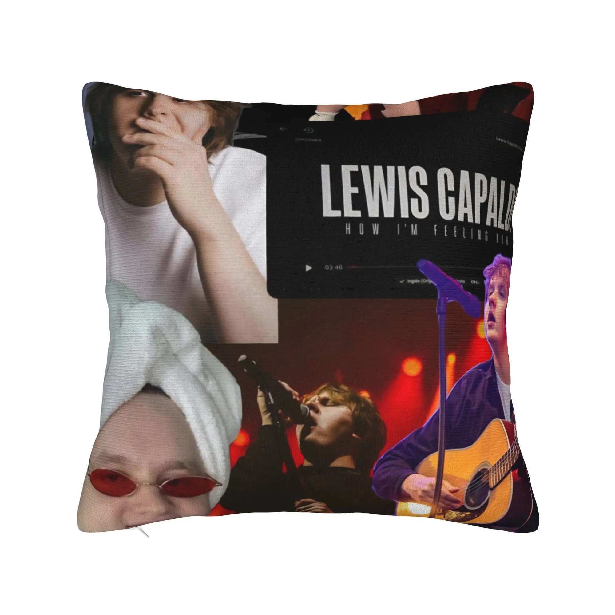 Decorative Pillowcase Lewis Capaldi Tour 2026 Stuff Chair  Throw Pillow Case Cover Square Multi Size