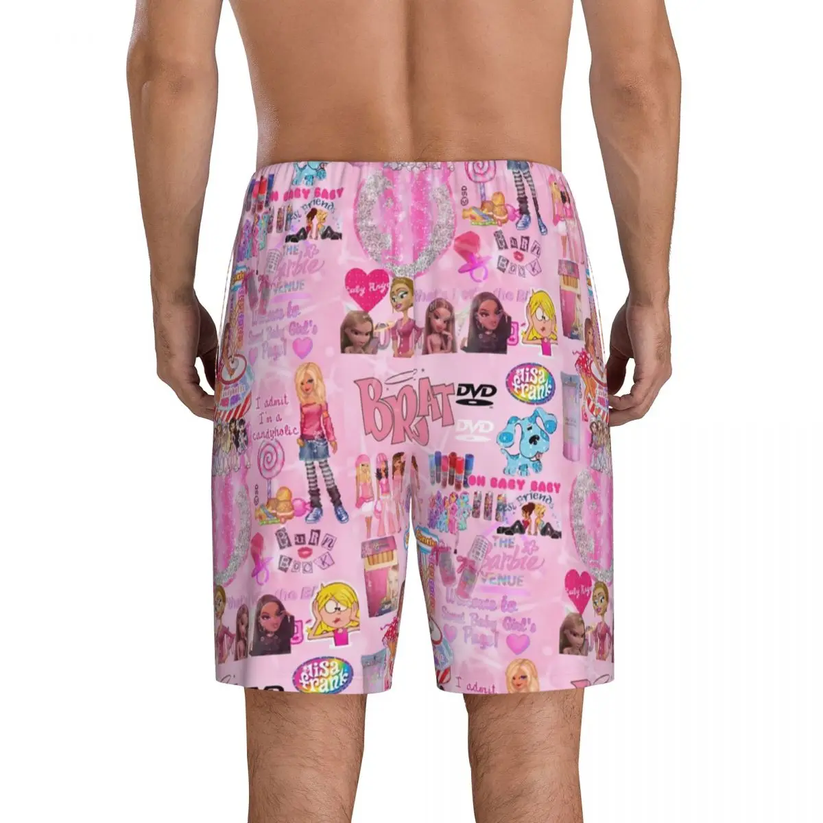 Custom Aesthetic Collage Pajama Shorts Sleepwear Men's Elastic Waistband Cartoon Manga Anime Sleep Lounge Short Pjs with Pockets