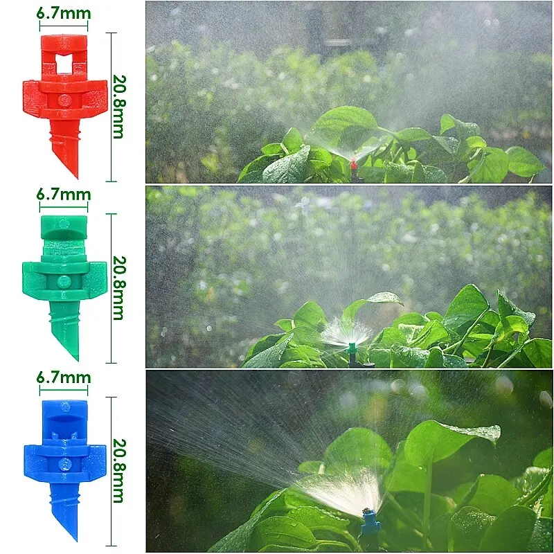 80Pcs 90/180/360 Degree Misting Sprinkler Adjustable Control Valve Switch for Greenhouse Fruit Tree and Plant Watering System