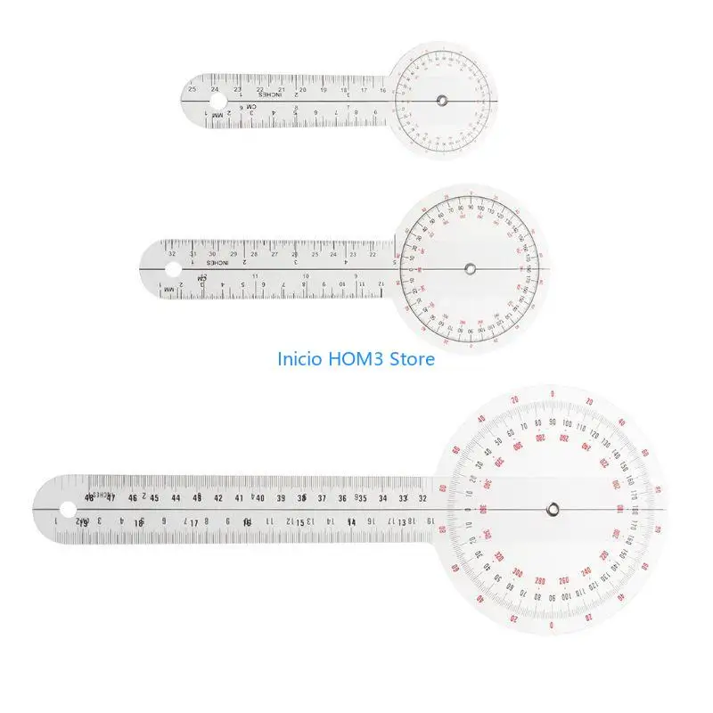 A5YD Rule Physio Goniometer Protractor Inch Ruler Joint Bend Measure