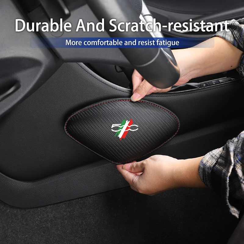 Car Seat Knee Pad Leather Elbow Rest Mat Leg Cushion Accessories For FIAT Grande Punto 500 Abarth Tipo Panda Ducato Freemont