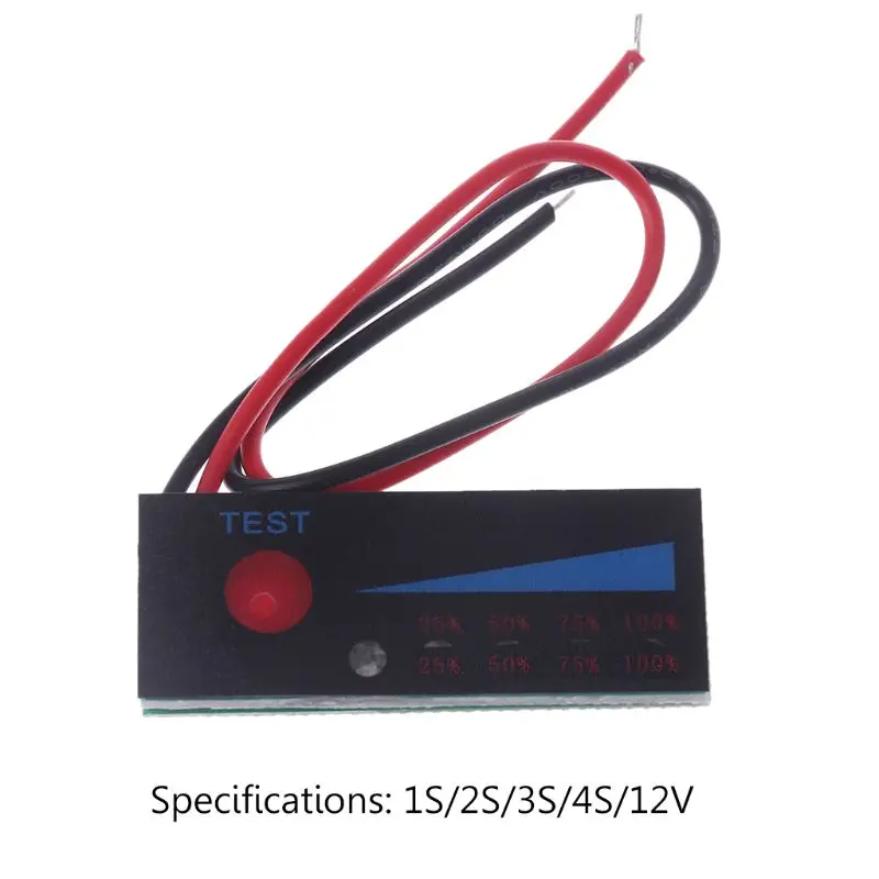 Probador indicador nivel batería plomo y ácido, módulo medidor pantalla LCD, 1S, 2S, 3S, 4S, 12V, envío
