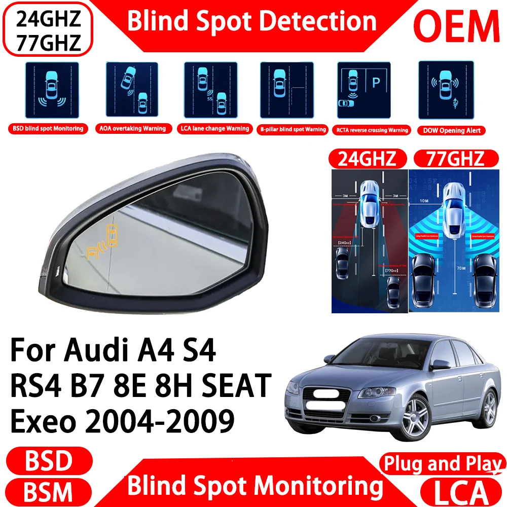 for Audi A4 S4 RS4 B7 8E 8H SEAT Exeo 2004-2009 OEM Blind Spot Assist Monitoring Detection System Millimeter Wave Radar Alert