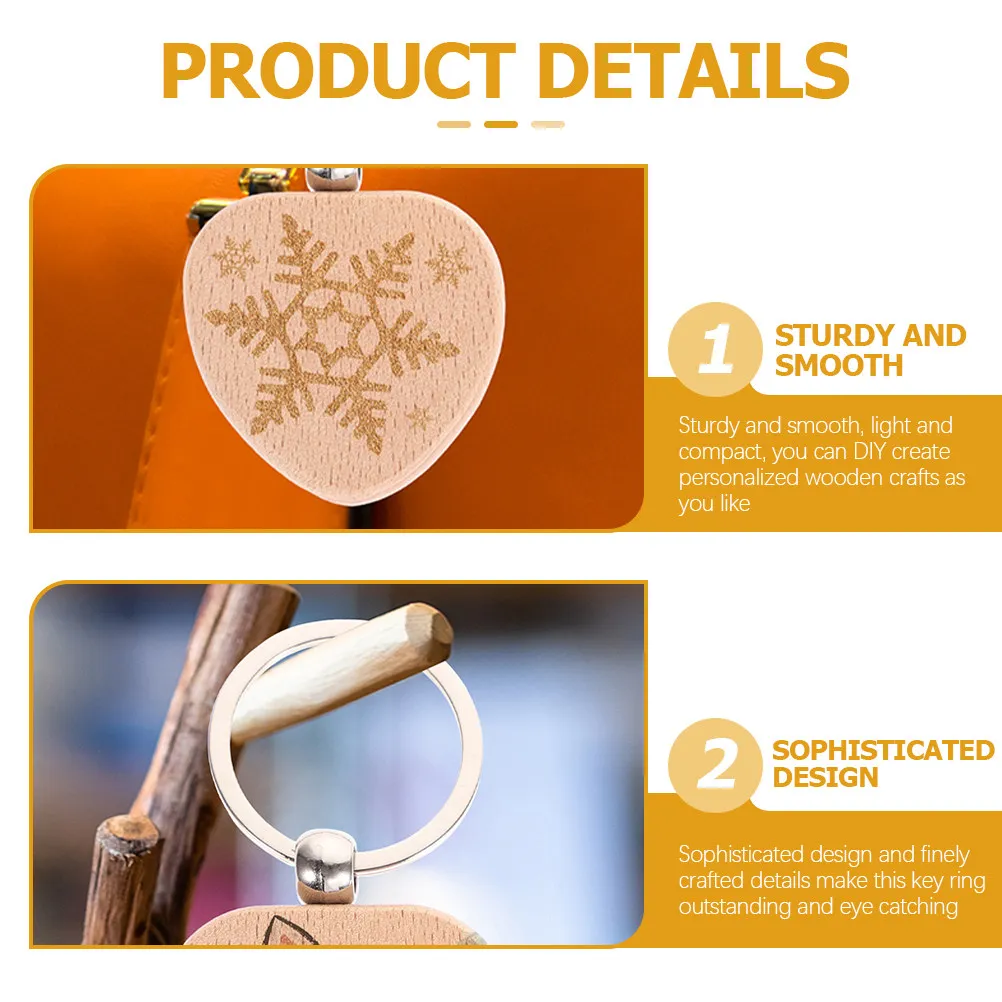 

12Pcs Smooth Light Wooden Keychain Blanks Bulk DIY Supplies for Handmade Gifts Luggage Tags Keyrings Wood Craft Ornaments