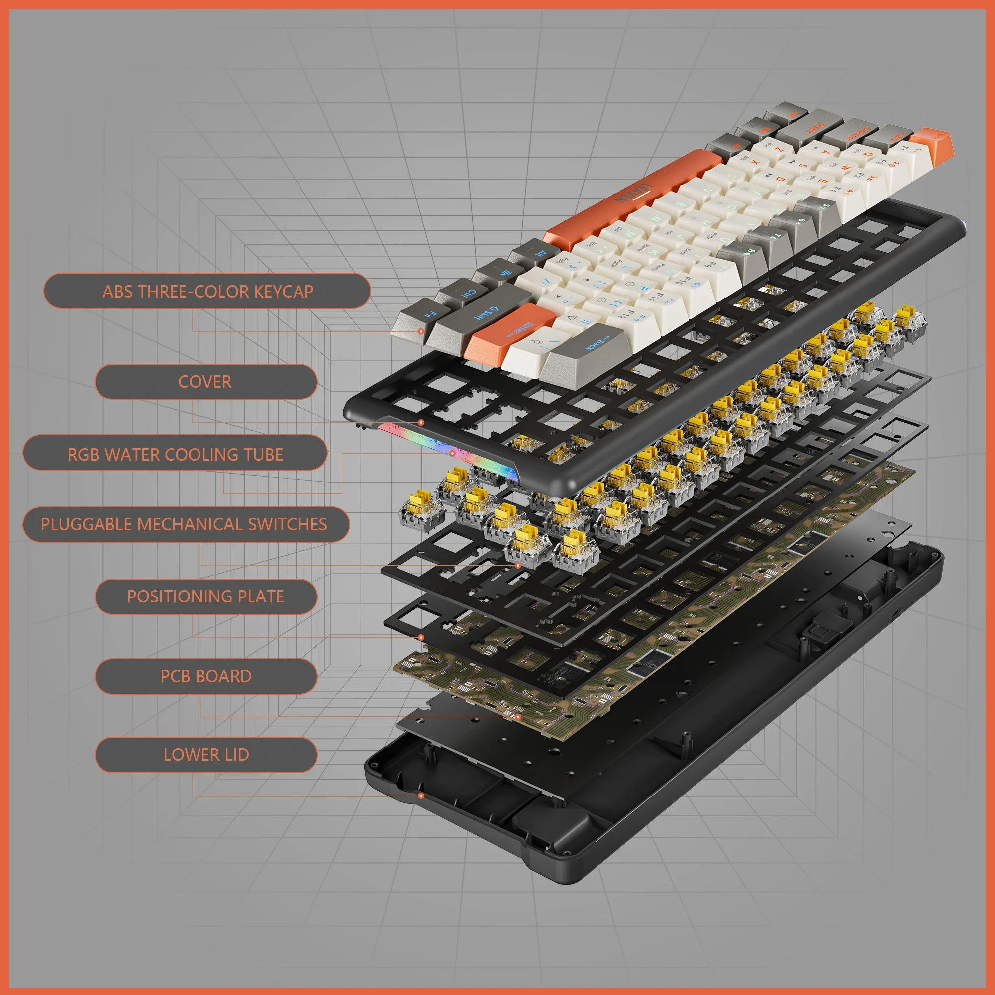 

for 61 Keys Keyboard 60% RGB LED Backlit Mechanical Keyboard Teclado Gamer Wired Ergonomic Mini Gaming Keyboard