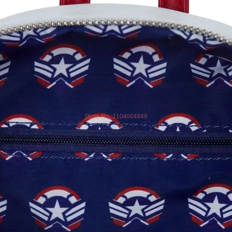 Mochila de Marvel Loungefly para niños y niñas, bolso de hombro con doble correa de Anime, Capitán América, gran oferta