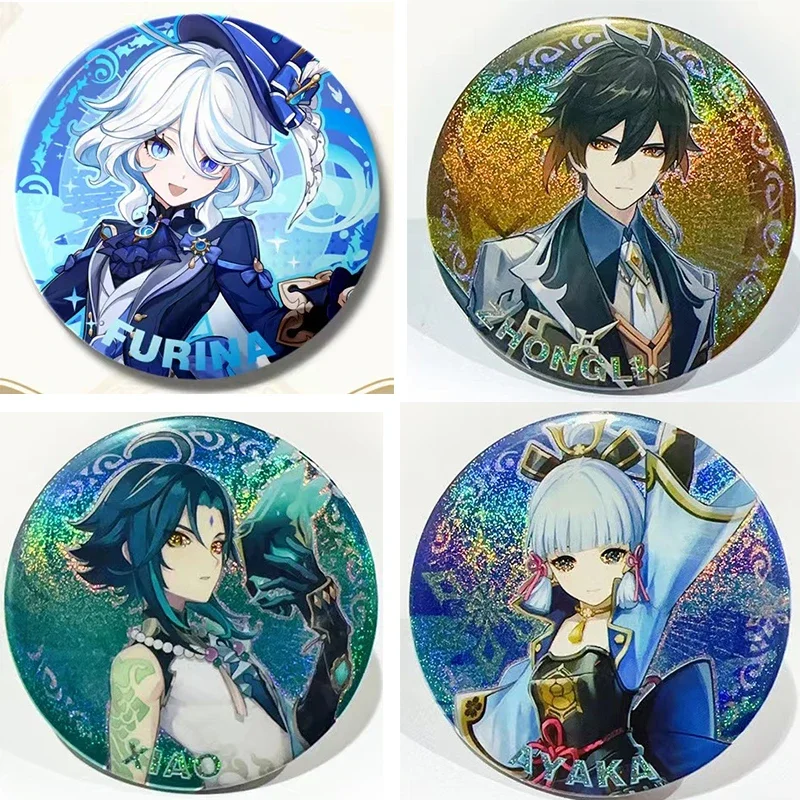 Game Backpack Badges Focalors Furina Raiden Shogun Yae Miko Zhongli wanderer Keqing Pins Collection Breastpin