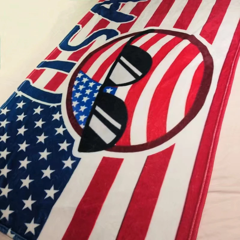 100x150cm 150x200cm Cute Polish Ball Nap Blanket Nation Flag Motif Carpets and Tapestries for Home Decoration