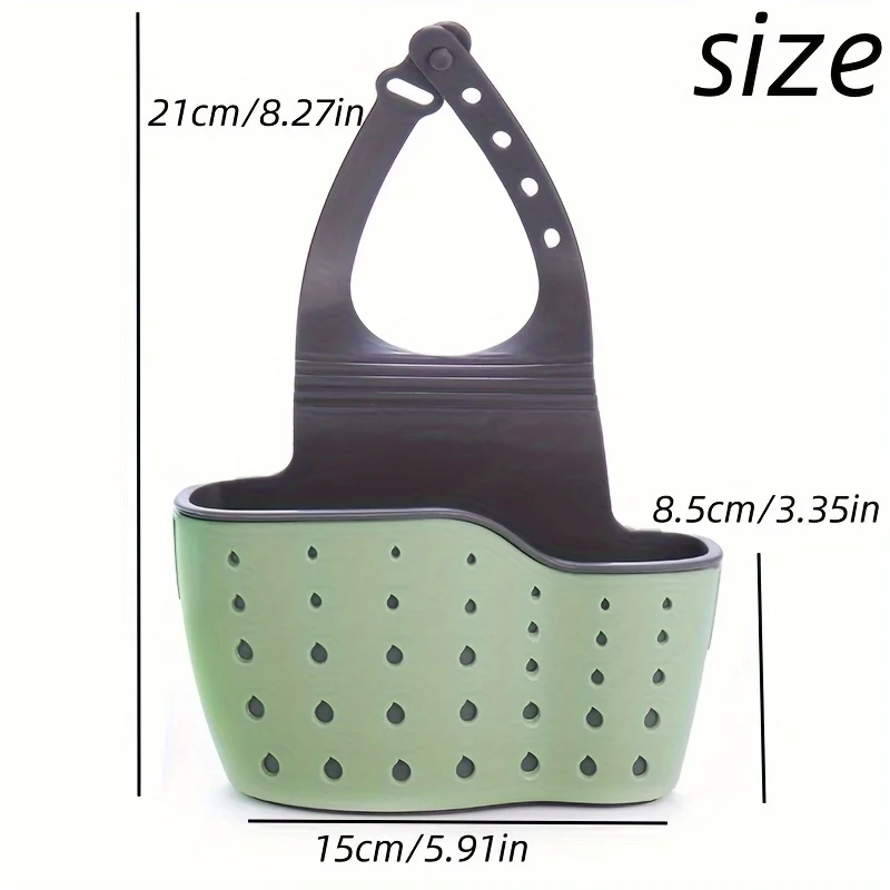 Adjustable Snap-on Sink Storage Box-Hanging Drain Basket for Sponges and Small Tools,Space-Saving Design,Suitable for Kitchen