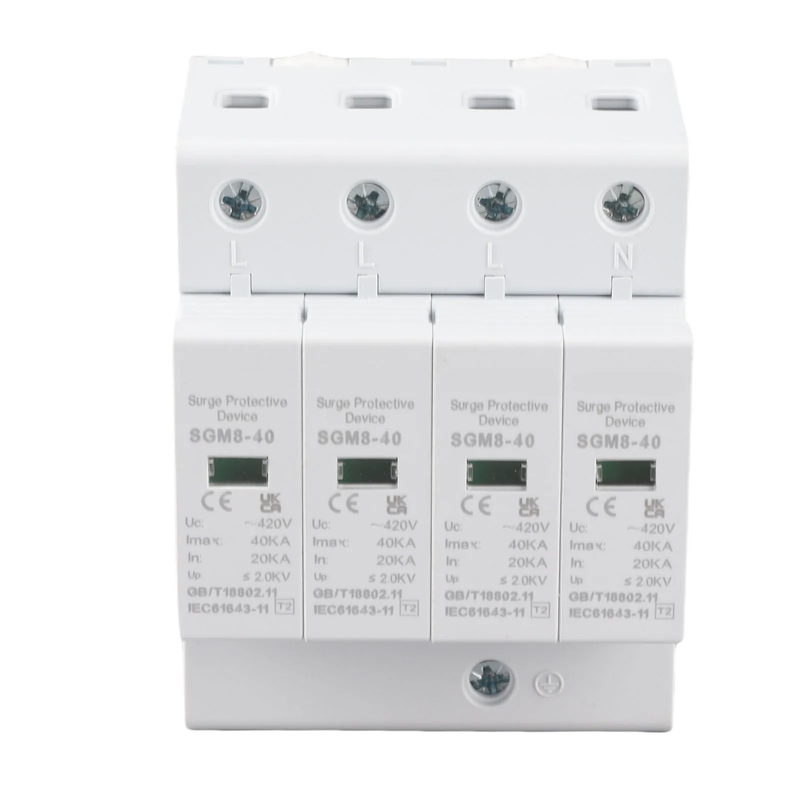 4P 20KA-40KA House Surge Din Rail Low-voltage Protector Arrester Device for Thunder Protection