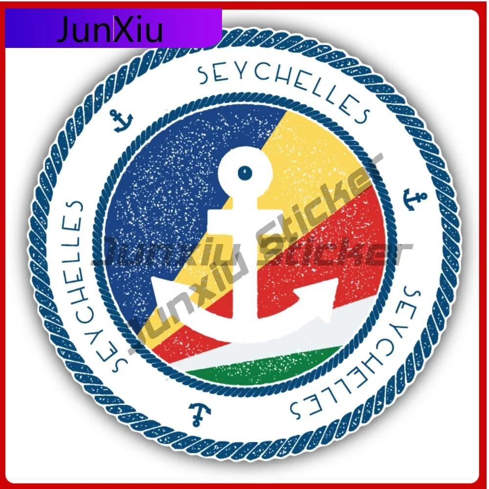 

Seychelles Flag Grunge Nautical Stamp Car Decal Bumper Stickers Cute Style Helmet Use For Door Panel Car Sticker Accessories