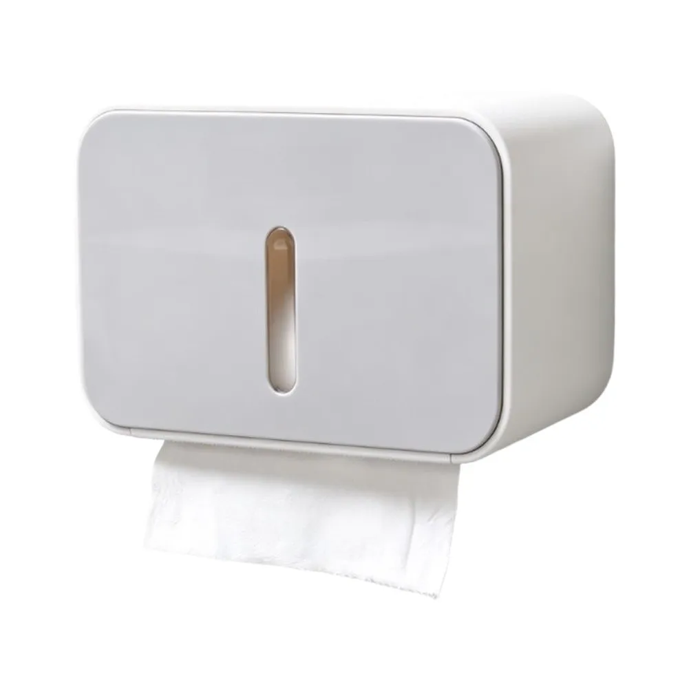 Self-Adhesive Toilet Paper Holder with Shelf for Bathroom Organization Engineered for Stability on Smooth Non-Porous Walls