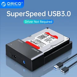 ORICO Lay-Flat HDD Docking Station SATA to USB 3.0 External Hard Drive Docking Station for 2.5/3.5inch HDD SSD Support UAS