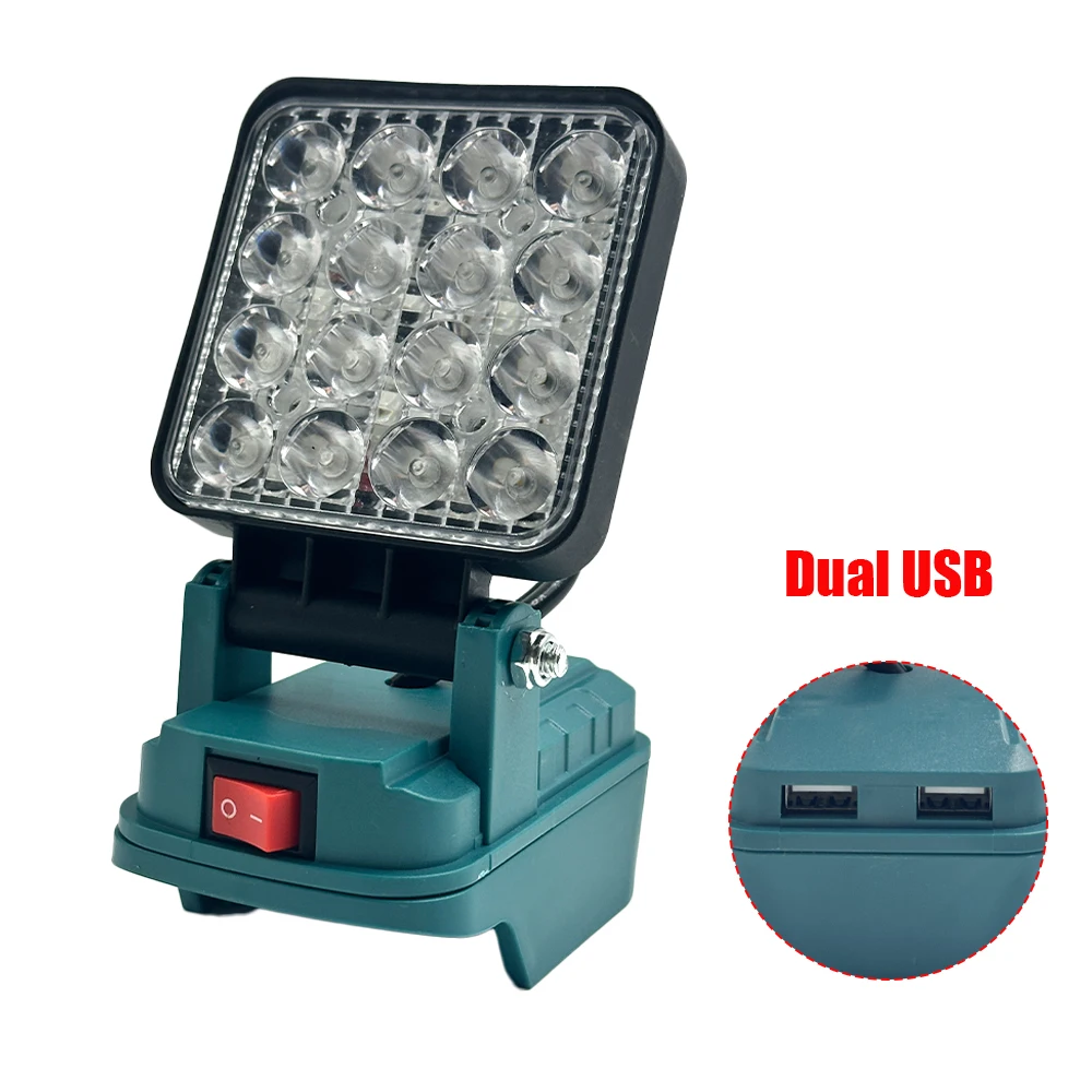 LED Work Light Outdoor Flashlight Rechargeable Emergency Light Dual USB Ports Battery Lantern Waterproof for Maintenance