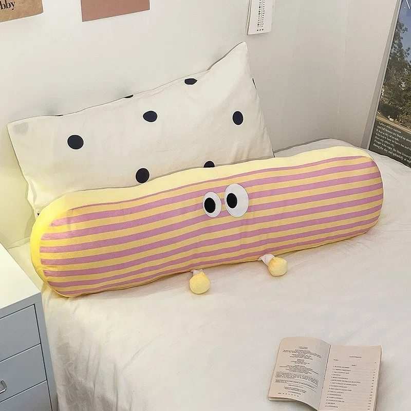 Cute long pillow bedroom girls dormitory sleeping girls bedside bed pinch legs side sleep cushion pillow dismantling and washing