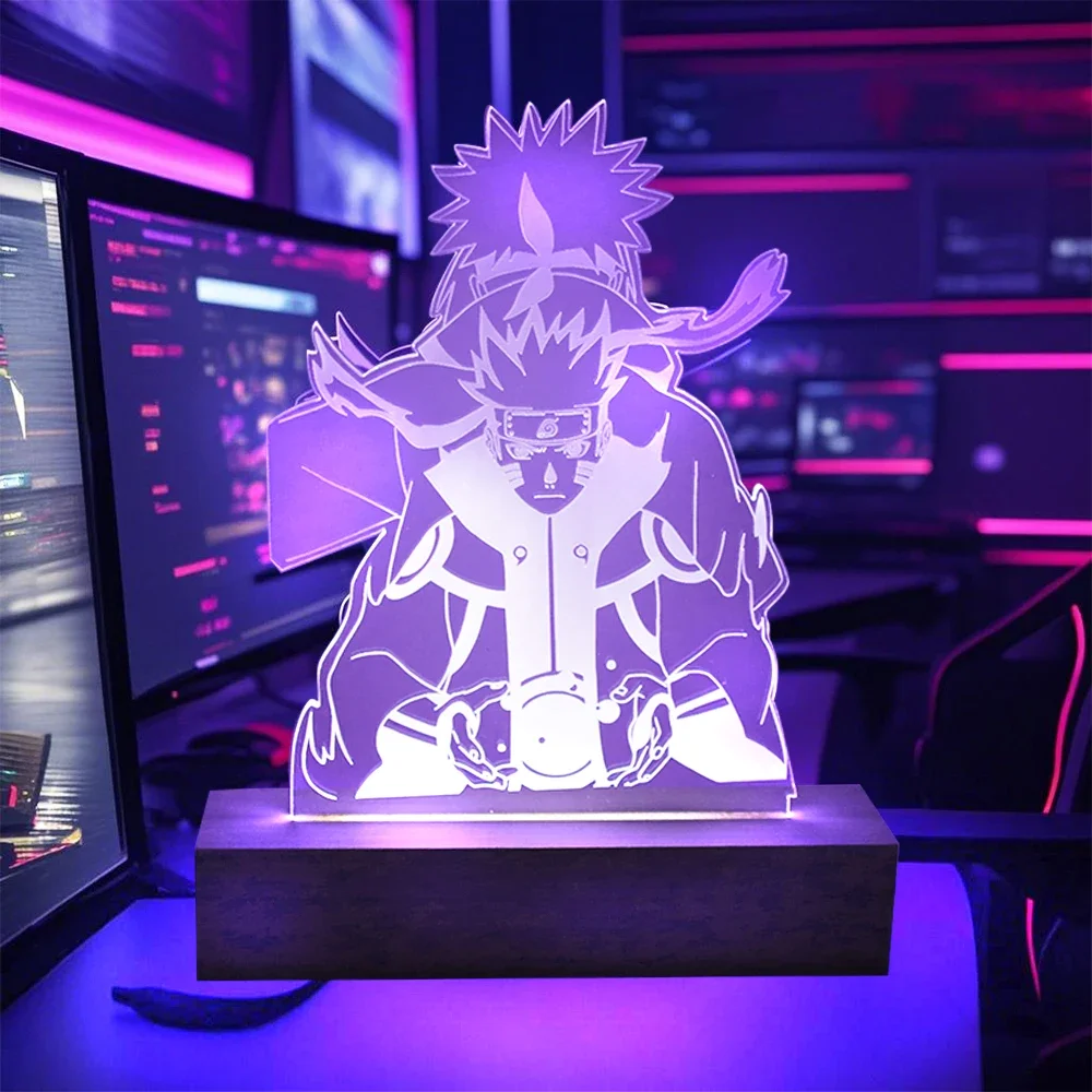 Anime Uchiha Sasuke Night Light Lampara Led Escritorio Touch Lamp Stuff for Your Room Lampe De Chevet Decoration Desk Lighting