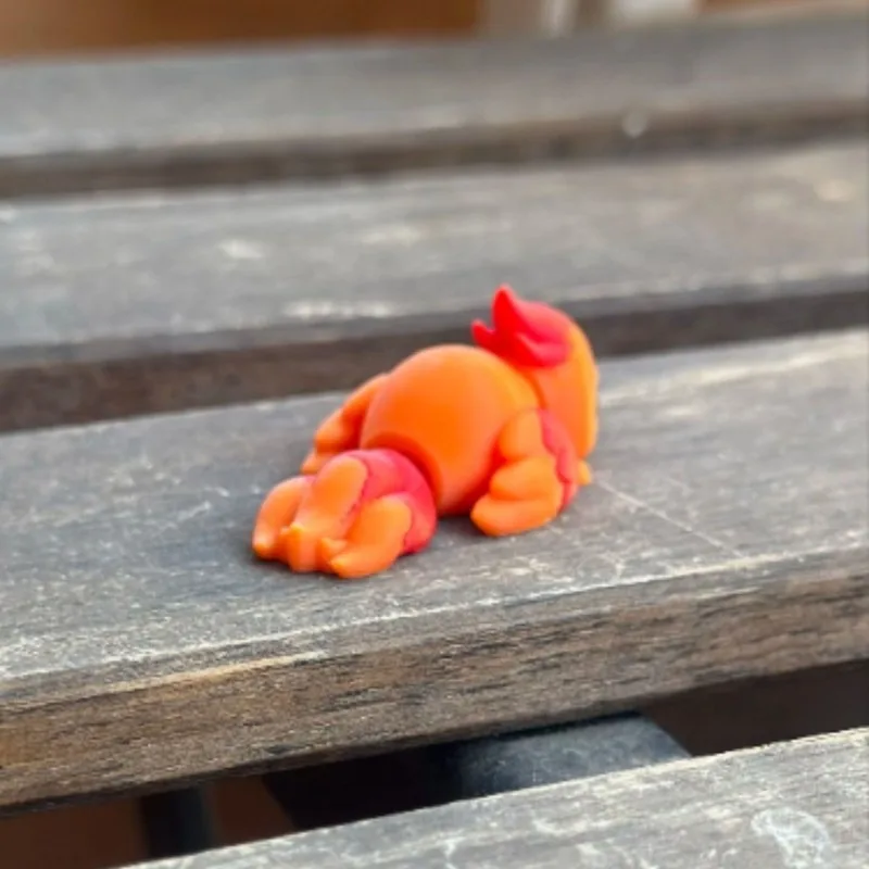 3D Printed Cute Baby Phoenix Articulated Joints Movable Desktop Ornament Kids Stress Relief Toy Night Market Gift