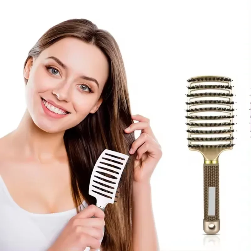 

Hair Scalp Massage Comb Bristle Nylon Hairbrush Wet Curly Detangle Anti-Static Hair Brush Professional Salon Hairdressing Style