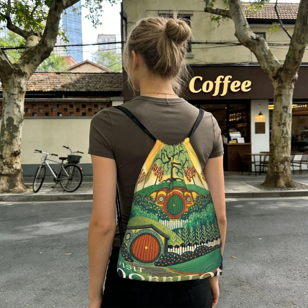 

Visit The Shine Poster Backpacks Casual Drawstring Bags Shoes Bag Book Bags for Man Woman School