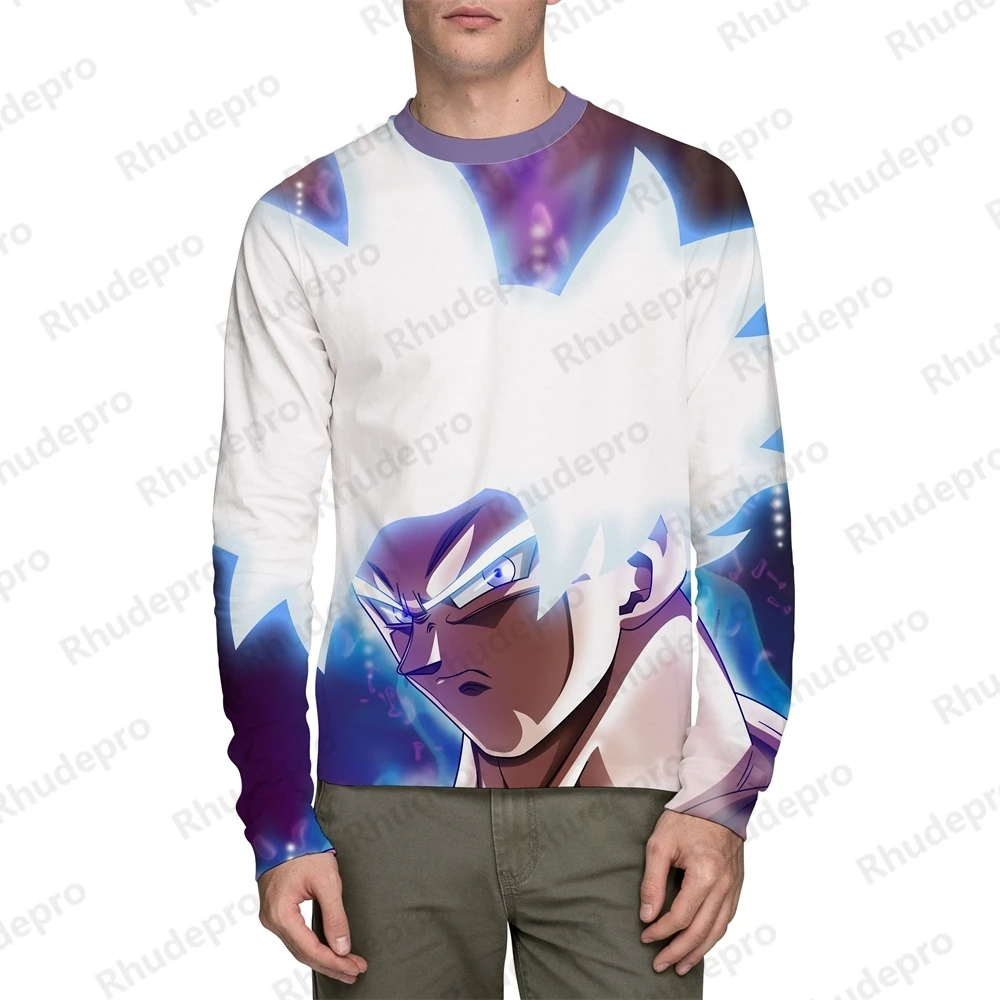 Camisetas de Dragon Ball Z para hombre, camisas de manga larga, Vegeta, Super Saiya, ropa de calle de moda, Goku, 5XL, 2024