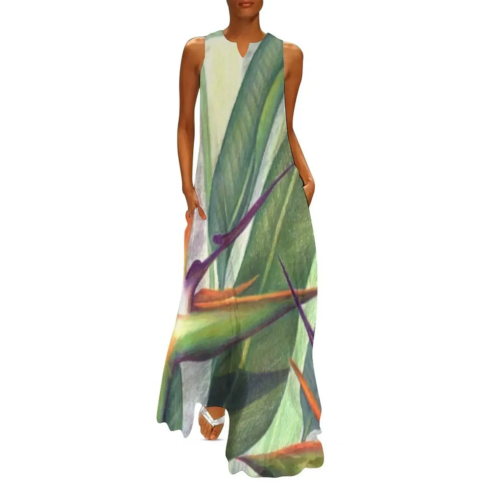 

Birds of Paradise. Long Dress womans clothing dresses ladies 2025 summer Women's summer long dress beach outfits for women Dress