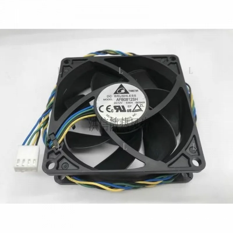 

L 1 шт. для DELTA Fan AFB0812SH DC12V 0,60A 8025 8 см ШИМ 4-проводной охлаждающий вентилятор