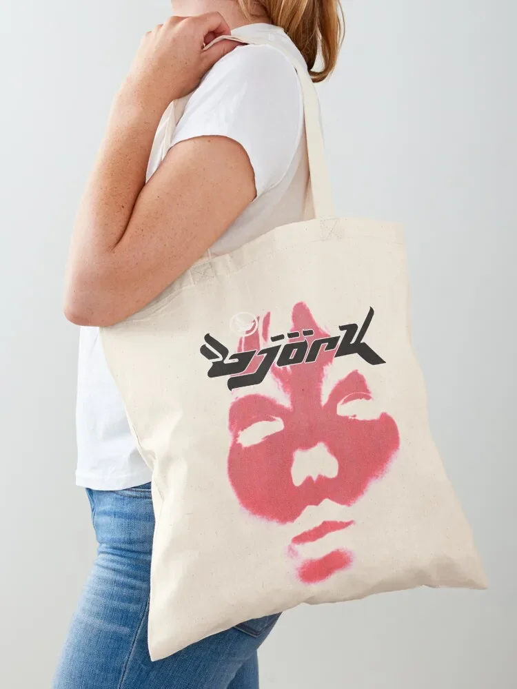

Bjork Homogenic Vintage Face Logo (Red) Tote Bag tote woman canvas Lady custom