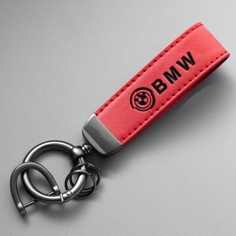 Fashion Leather Car Keychain Key ring Embossing Process For BMW 50th F12 F13 F30 E60 E65 E66 E63 F01 F02 X1 X3 4 5 6 7 Series view 3