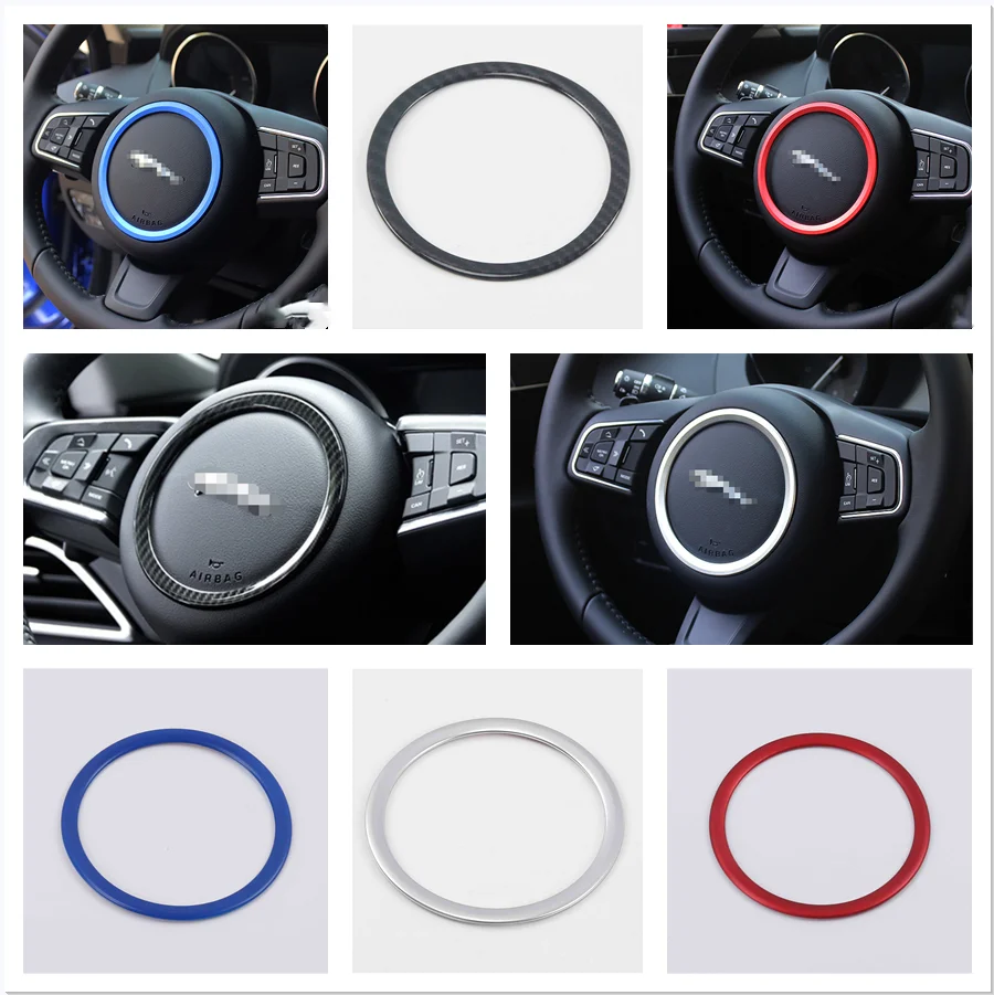 

For Jaguar XE / XF 2016 2017 2018 2019 Accessories Middle Steering Wheel Decoration Ring Cover Trim Interior Mouldings abs