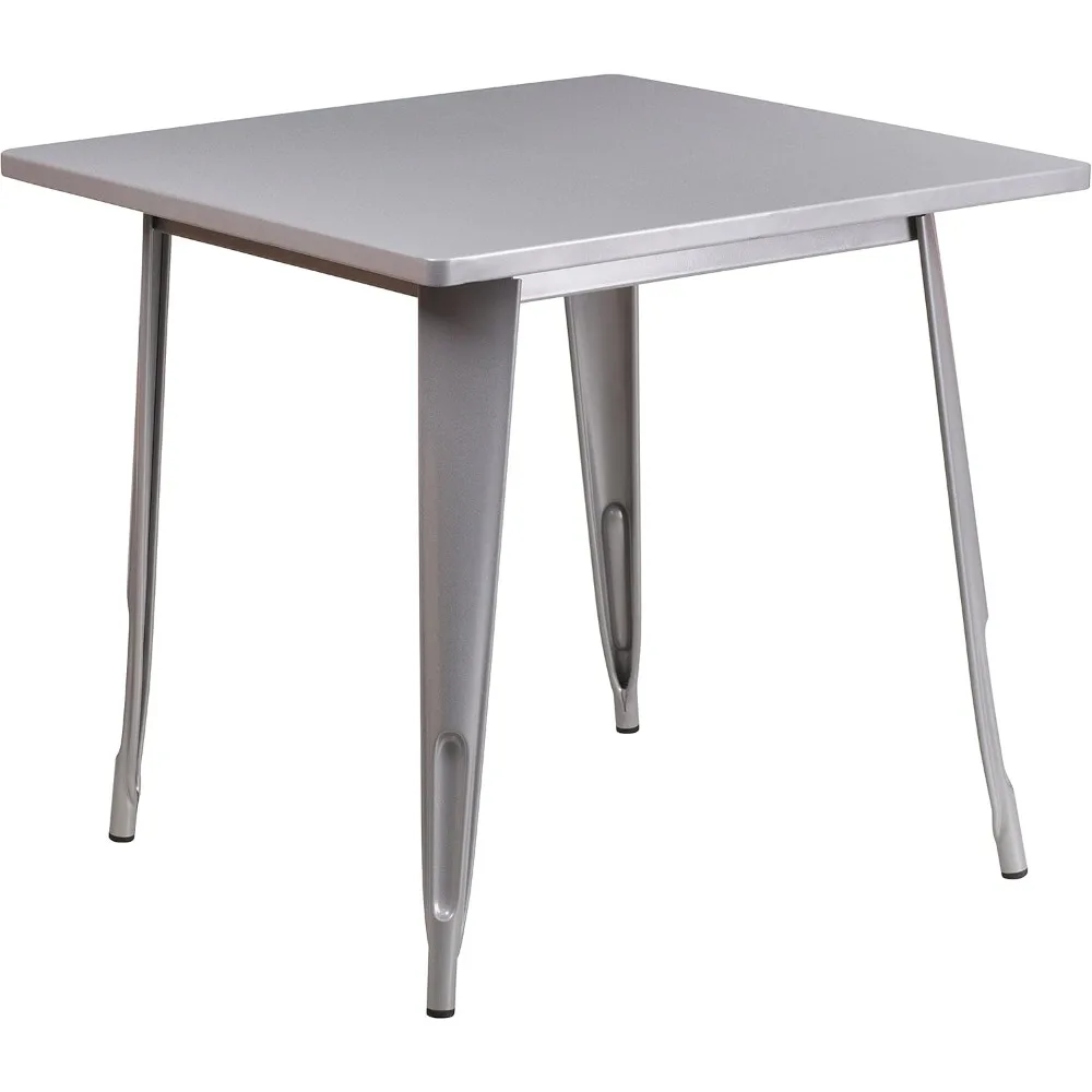 طاولة معدنية فضية متينة مقاس 31.5 للاستخدام الداخلي والخارجي من EMMA + OLIVER #3